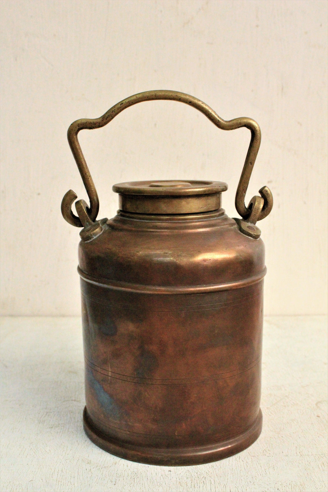 Elegant Vintage Brass Container with Handle (Height - 20 Inches) - Style It by Hanika