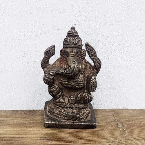 Ganesh Sitting Idol Sculpture Brass Statue Size 4 x 3.3 x 6 cm - Style It by Hanika