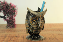 Load image into Gallery viewer, Handcrafted Owl Shaped Pen Stand or Cutlery Stand - Style It by Hanika
