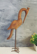 Load image into Gallery viewer, Metal and Wood Handcrafted Crane Bird - Style It by Hanika
