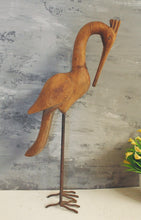 Load image into Gallery viewer, Metal and Wood Handcrafted Crane Bird - Style It by Hanika
