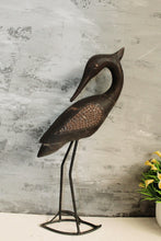 Load image into Gallery viewer, Metal and Wooden Handcrafted Crane Bird - Style It by Hanika
