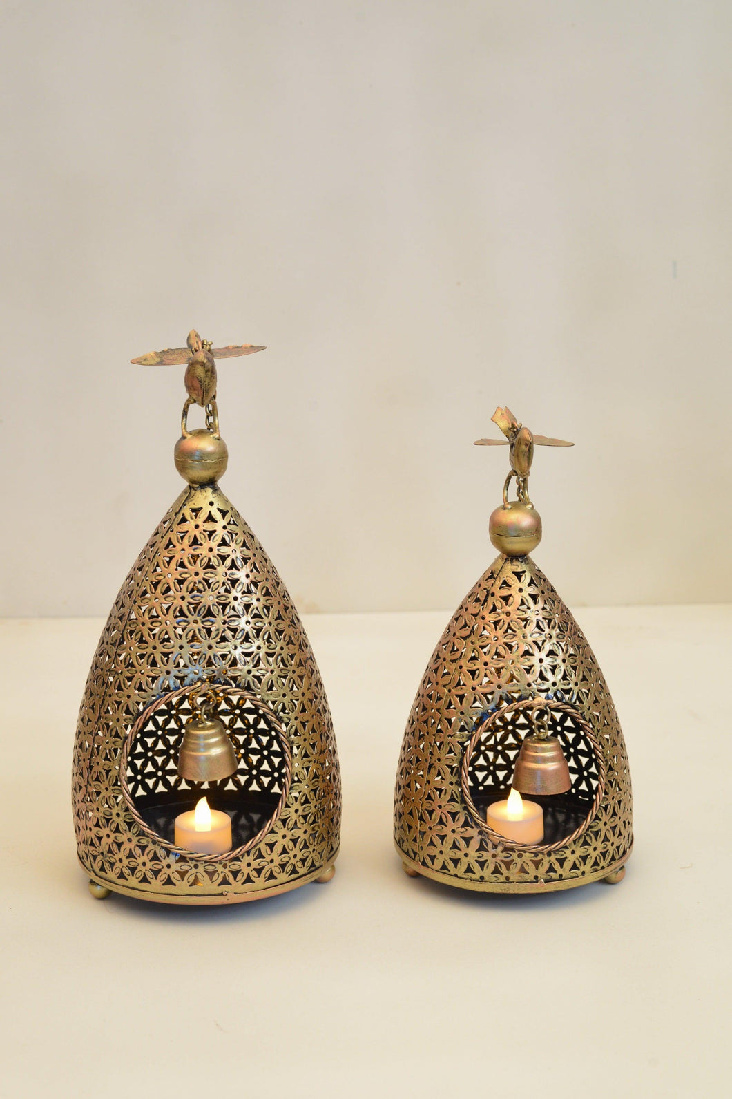 Metal Bird House Tea light Holder Set of 2 - Style It by Hanika