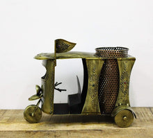 Load image into Gallery viewer, Metal Handcrafted Auto Rickshaw Pen Stand Size 26.7 x 15.2 x 21.6 cm - Style It by Hanika
