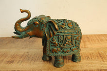 Load image into Gallery viewer, Polyresin Elephant Statue in Antique Finish - Style It by Hanika
