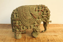 Load image into Gallery viewer, Polyresin Tribal Airavat Elephant Statue in Stone Finish - Style It by Hanika
