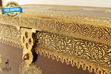 Load image into Gallery viewer, Premium Wooden Trunk With Heavy Brass Work Handcrafted Box
