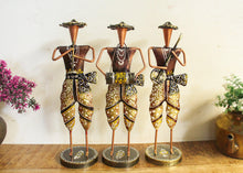 Load image into Gallery viewer, Rajasthani Musicians Set of 3 Pieces Hand Painted Size 12.7 x 11.4 x 35.1 cm - Style It by Hanika
