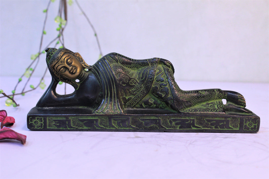 Sleeping Gautam Buddha Statue Size 11.5 x 4.5 x 8 cm - Style It by Hanika