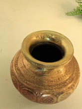 Load image into Gallery viewer, Vintage Beautifully Carved Brass Pot - Style It by Hanika
