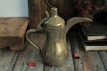 Load image into Gallery viewer, Vintage Brass Dallah Coffee Pot (Height- 8&quot;) - Style It by Hanika

