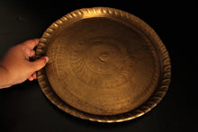 Load image into Gallery viewer, Vintage Brass Floral Design Plate (Diameter- 31 CM) - Style It by Hanika
