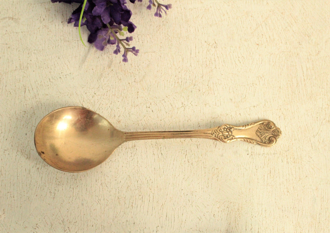 Vintage Golden Brass Soup Spoon - Style It by Hanika
