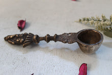Load image into Gallery viewer, Vintage Pooja Spoon: Ganesha Finial Handcrafted with Brass (Size-7&quot;) - Style It by Hanika
