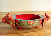Load image into Gallery viewer, Wooden Boat Shaped Tray with Elephant Face - Style It by Hanika
