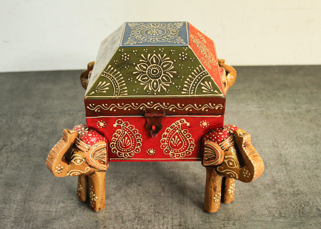 Wooden Box with Elephant Legs - Style It by Hanika