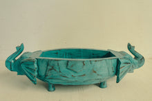 Load image into Gallery viewer, Wooden Distressed Boat Shaped Tray with Elephant Face - Style It by Hanika
