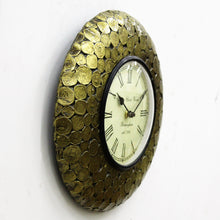 Load image into Gallery viewer, Wooden Wall Clock: Frame Designed with Coins - Style It by Hanika
