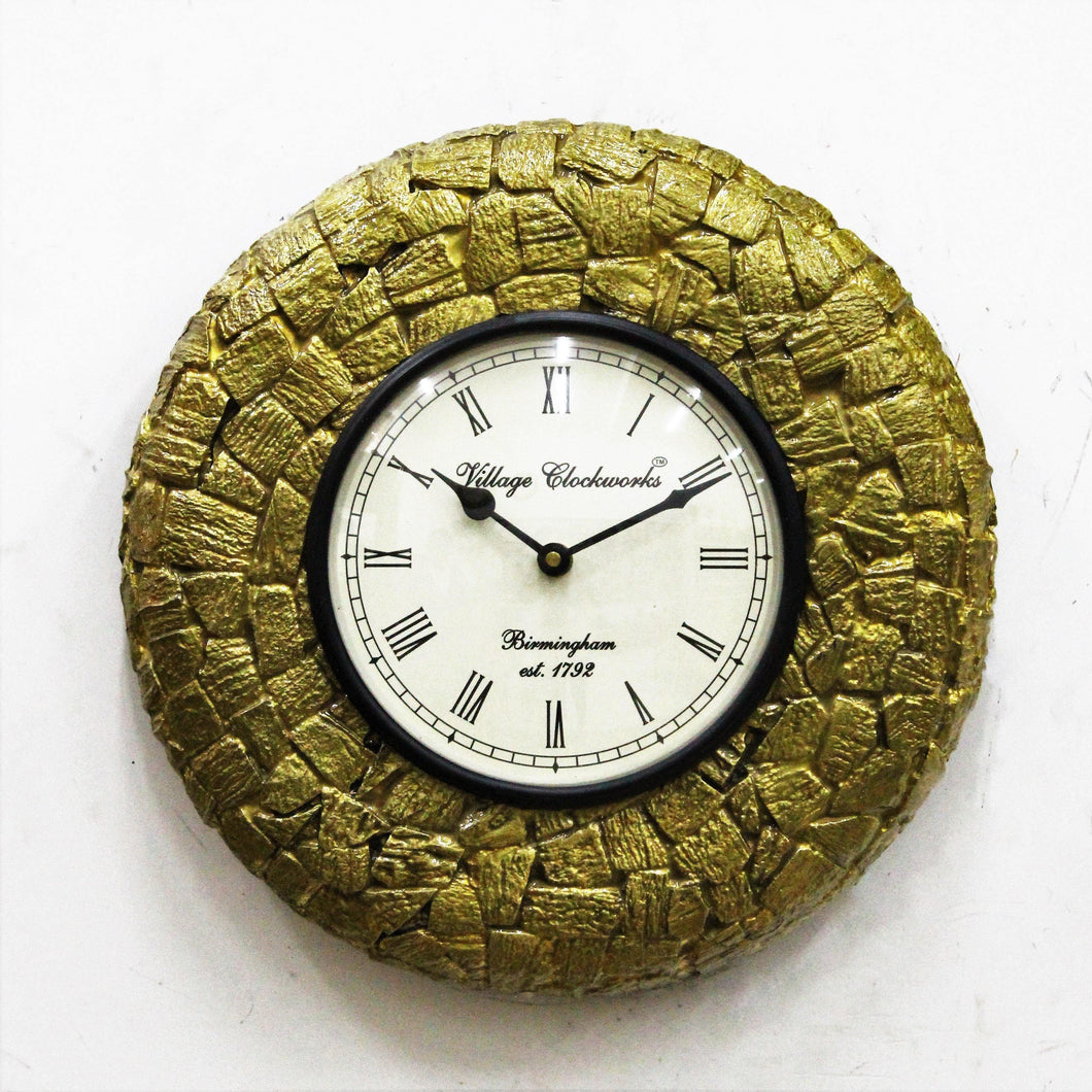 Wooden Wall Clock: Tiny Rock Designed Frame - Style It by Hanika